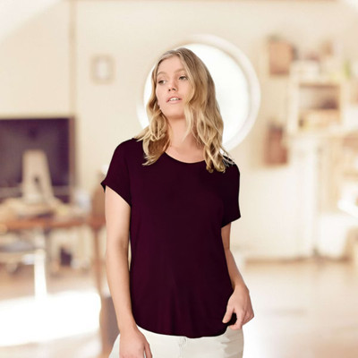 RYTE STYLE Casual Solid Women Maroon Top