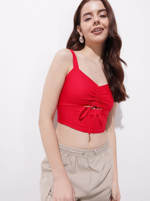 Dressberry Casual Solid Women Red Top