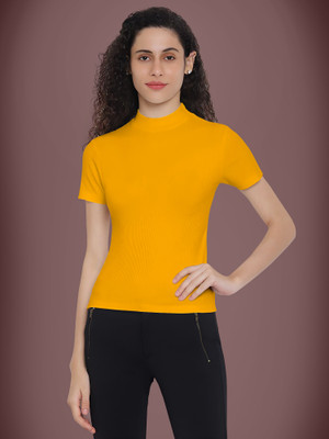 Maheshvi Casual Solid Women Yellow Top