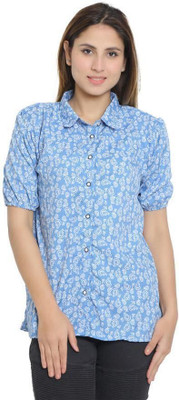 Yuvraj Apparels Casual Printed Women Light Blue Top