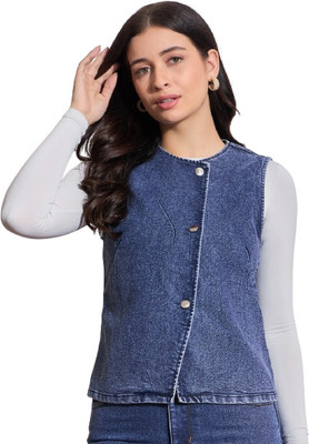 DRAPE AND DAZZLE Party Solid Women Light Blue Top