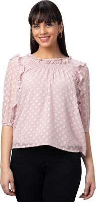 Globus Casual Self Design Women Pink Top