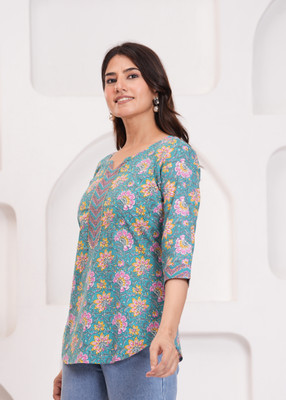 RR SA KURTIS Casual Printed Women Multicolor Top