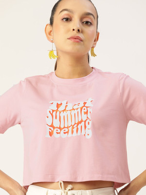 Dressberry Casual Printed Women Pink Top