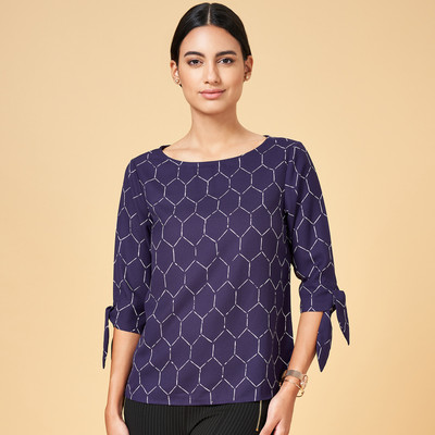 Annabelle by Pantaloons Casual Printed Women Purple, White Top