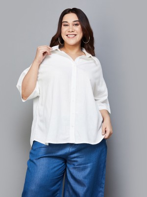 NEXUS Casual Solid Women White Top