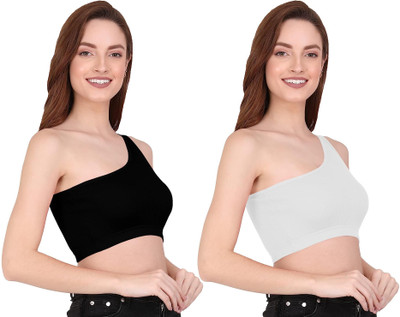 HouseOfCommon Casual Solid Women Black, White Top