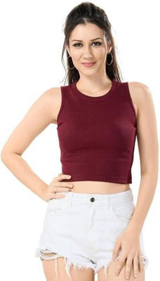 Smileai Fashion Casual Solid Women Maroon Top