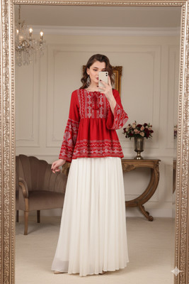 Taranjal Casual Printed Women Red Top