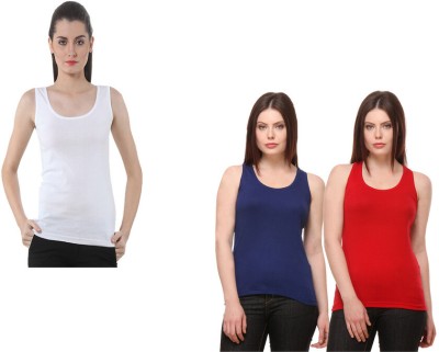 KAVYA Casual Solid Women White, Dark Blue, Red Top