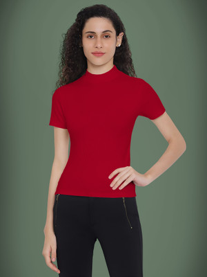 NAVYANKAA Casual Solid Women Red Top