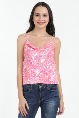 Fiorenza Party Printed Women Pink Top