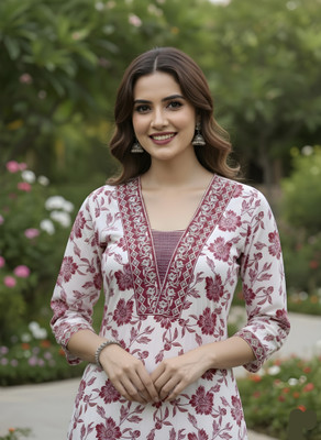 FABRIC FETCH Casual Embroidered Women Pink Top