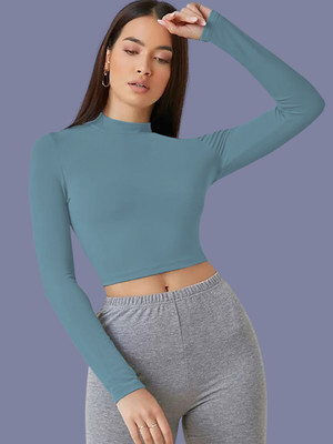 Kashonaa Casual Solid Women Light Green Top