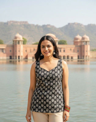 TRENDWIZE Casual Printed Women Black Top