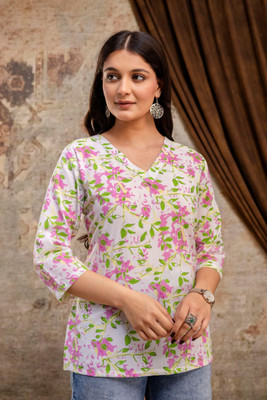 VASANT APPAREL Women Printed Flared Kurta(Purple)