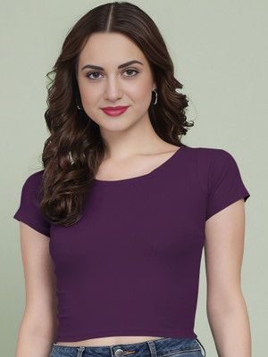 Kashonaa Casual Solid Women Purple Top