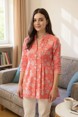 Hive91 Casual Floral Print Women Pink Top