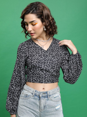 Tokyo Talkies Casual Printed Women Black, White Top