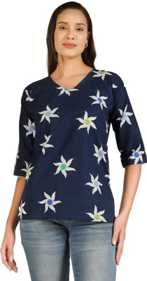 SACHIN ENTERPRISES Casual Printed Women Blue Top