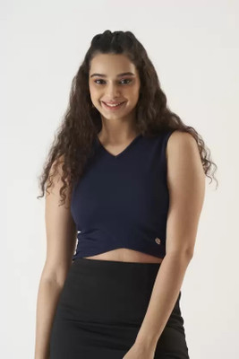 METRONAUT Party Solid Women Dark Blue Top