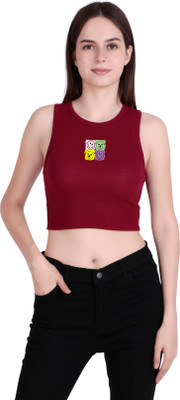 VEKTEK Casual Printed Women Maroon Top