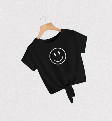 HouseOfCommon Casual Printed Women Black Top