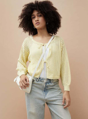 Ginger by Lifestyle Casual Self Design Women Yellow Top