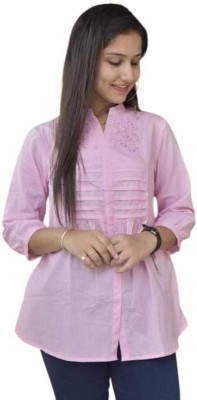 SR CREATION Casual Solid Women Pink Top