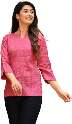 ARUWA Casual Striped Women Pink Top