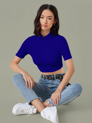Kashonaa Casual Solid Women Blue Top