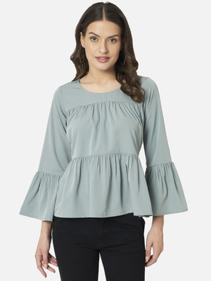 ALL WAYS YOU Casual Solid Women Grey Top