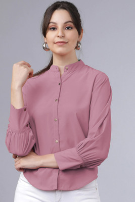 Mirana Casual Solid Women Pink Top