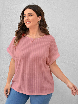 Rahi Trendz Casual Self Design Women Pink Top