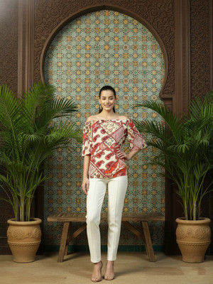 OXOLLOXO Casual Printed Women Red Top