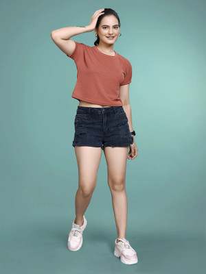 SAKARMAA Party Solid Women Beige Top