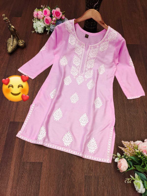 RUDRANI FASHION Casual Self Design Women Pink Top