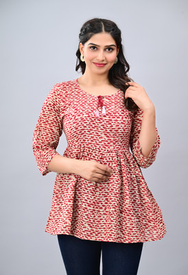 NEWLAXMI Party Printed Women Red Top