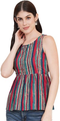 JAPER KURTI Casual Striped Women Multicolor Top