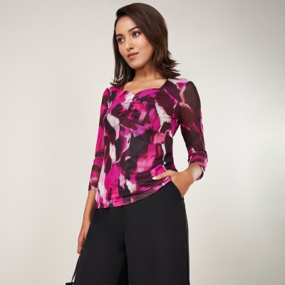 Annabelle by Pantaloons Casual Printed Women Purple Top