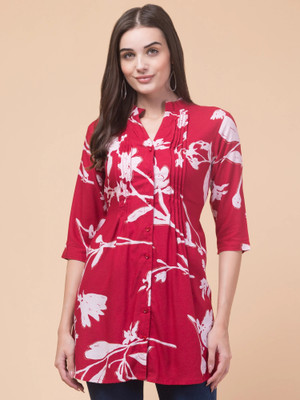 HouseOfCommon Casual Printed Women Red Top