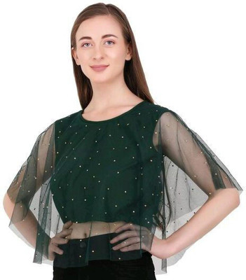 Siste Party Embellished Women Green Top