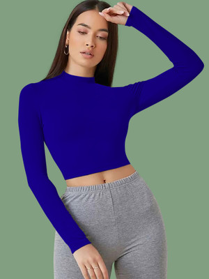 Kashonaa Casual Solid Women Blue Top
