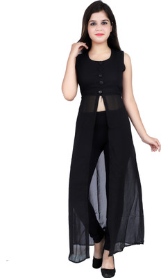 Verity Casual Sleeveless Solid Women Black Top