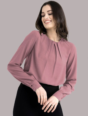 Mirana Casual Solid Women Purple Top