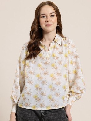 HERE&NOW Casual Printed Women Green Top