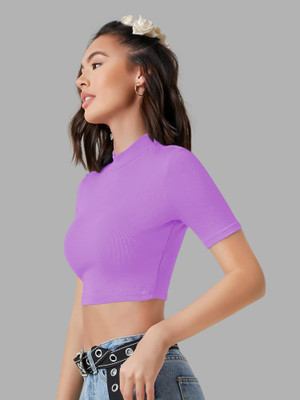 NAVYANKAA Casual Solid Women Light Blue Top