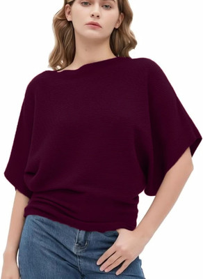 Rahi Trendz Party Solid Women Maroon Top