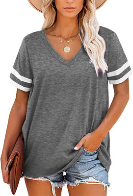 OUTZIDR Casual Self Design Women Grey Top