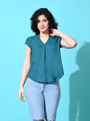 PRETTY LOVING THING Casual Solid Women Blue Top